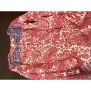 guc j crew factory mercantile blouse small salmonpink/red/orange